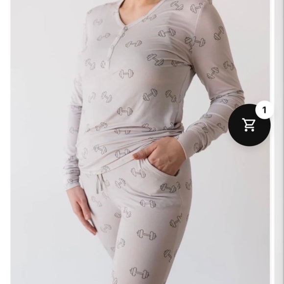 Forever French Other - Women's forever French Dumbbell Print Pajama Set - Gray